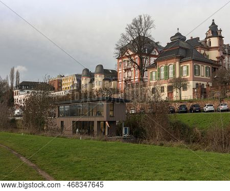 Houseboat At The Confluence Of The Nidda And Main River
