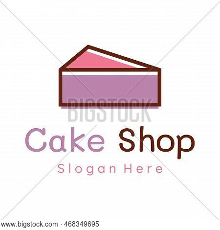 Cake Or Bakery Logo Template Vector Design.sweet Cake, Birthday Cake, Cup Cake, Cake With Cherries.