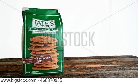 Norwalk, Ct, Usa - January 4, 2023:  Tates Chocolate Chip Cookie Son White Background