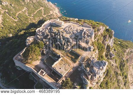 Angelokastro Castle Near Palaiokastritsa And Krini, Corfu Island, Ionian Sea, Central Corfu And Diap