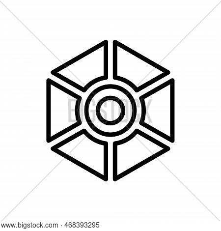 Black Line Icon For Segments Portion Slice Section Division Branch Phase Many Parts Circle