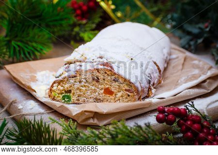 Christmas Stollen Its A Traditional Dresdner German Christmas Cake Stollen With Raising, Berries And