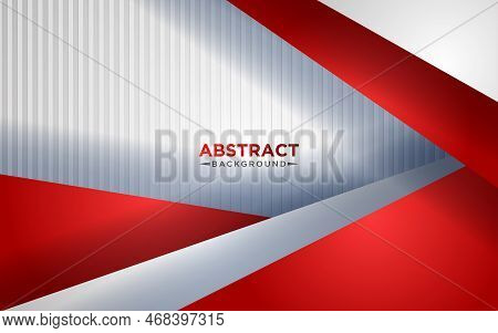 Abstract Red And White Triangle Overlapping Layers Geometric Background A Combination. Eps10 Vector