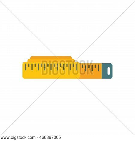Cloth Measurement Tape Icon Flat Vector. Machine Clothing. Sew Wash Isolated