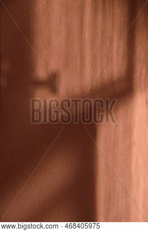 Diagonal And Vertical Shady Stripes Cast On Light Wall Macro View. Vintage Style Decorative Element.
