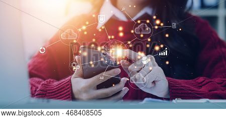 Digital Transformation Technology Strategy, Iot, Internet Of Things. Transformation Of Ideas And The