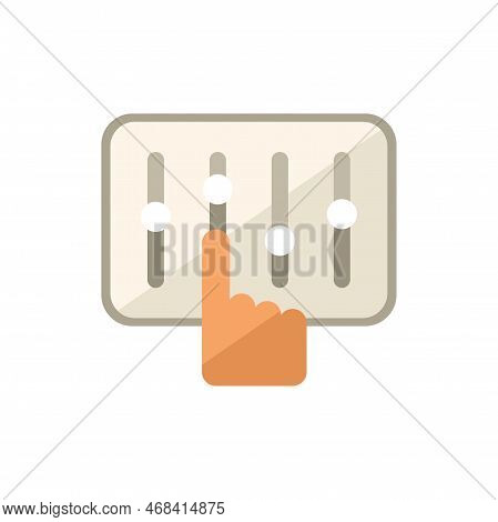 Equalizer Control Icon Flat Vector. Remote Center. Monitor Process Isolated