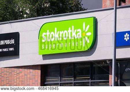Kolobrzeg, Poland - August 6, 2022: Stokrotka Supermarket Banner On A Polish Grocery Store