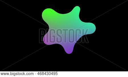 Abstract Colorful Liquid Gradient Waves Isolated On Black Background Illustration.