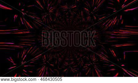 Abstract Colorful Symmetry Beautiful  Rendering Backdrop Illustration With Black Background