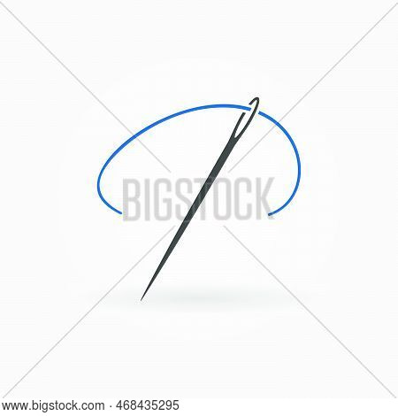 Needle For Sewing Vector Minimal Tailoring Concept Icon Or Sign