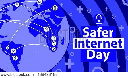 Safer Internet Day Vector Banner Design Celebrated Every Year On February. Safer Internet Day Backgr