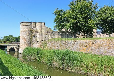 Old City Wall Gate Of Bergues, France