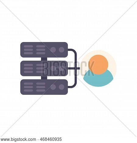 Server Client Icon Flat Vector. Platform System. Account Strategy Isolated