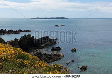 Skokholm ostrov West Wales pobřeží poblíž ostrova Skomer