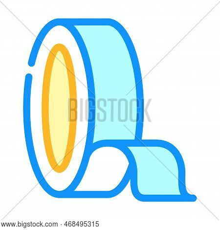Adhesive Cloth Tape First Aid Color Icon Vector. Adhesive Cloth Tape First Aid Sign. Isolated Symbol