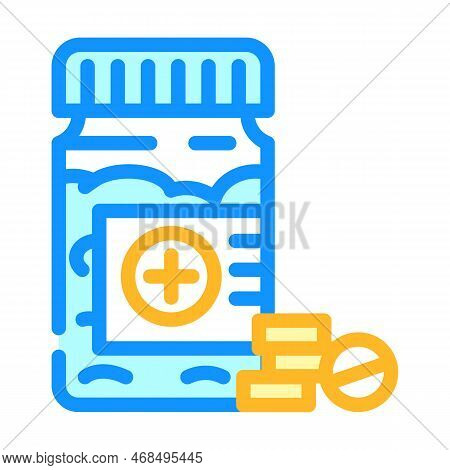 Aspirin First Aid Color Icon Vector. Aspirin First Aid Sign. Isolated Symbol Illustration