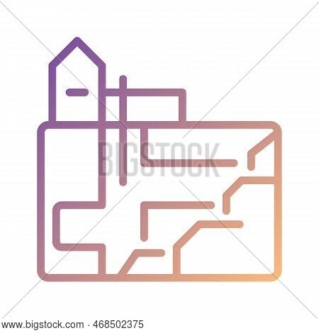 Underground Mining Pixel Perfect Gradient Linear Vector Icon. Heavy Industry. Excavation And Extract