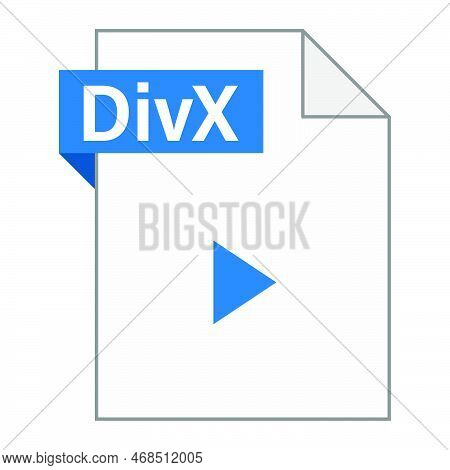 Modern Flat Design Of Divx File Icon For Web. Simple Style