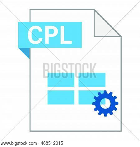 Modern Flat Design Of Cpl File Icon For Web. Simple Style