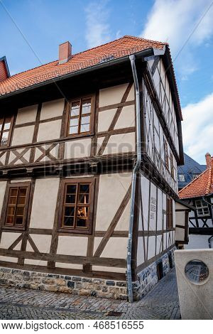 Wernigerode, Saxony-anhalt, Germany, 29 October 2022:  Museum Schiefes Or Crooked Haus, Historic Old