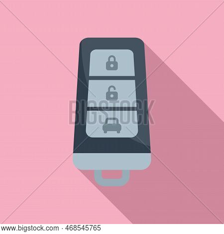 Lock Smart Key Icon Flat Vector. Car Remote. Unlock Mobile