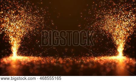 Fire Fountain Sparkle On Stage Show Background.