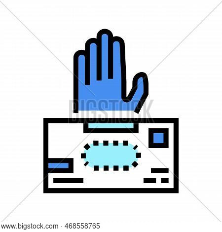 Nonlatex Gloves First Aid Color Icon Vector. Nonlatex Gloves First Aid Sign. Isolated Symbol Illustr