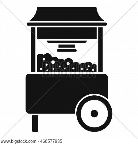 Popcorn Stand Icon Simple Vector. Seller Food. Maker Candy