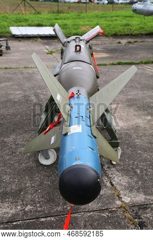 Ostrava, Czechia - September 17, 2022: Laser Guided Bomb Equipped With Joint Direct Attack Munition 