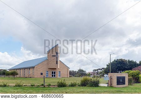 Bredasdorp, South Africa - Sep 23, 2022: A Street Scene, With The Netherdutch Reformed Church Of Afr