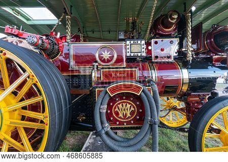 Tarrant Hinton.dorset.united Kingdom.august 25th 2022.a Restored 1914 Burrell Showmans Road Locomoti