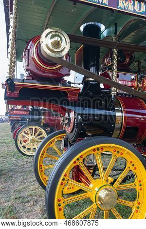 Tarrant Hinton.dorset.united Kingdom.august 25th 2022.a Restored 1914 Burrell Showmans Road Locomoti