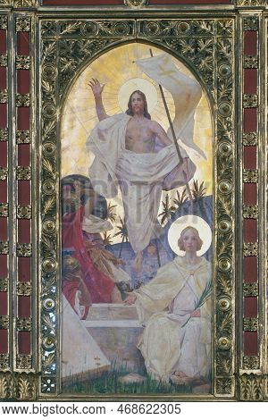 Krizevci, Croatia - May 09, 2012: Resurrection Of Jesus, Iconostasis In The Greek Catholic Cathedral