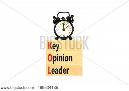 Kol Key Opinion Leader Symbol. Concept Words Kol Key Opinion Leader On Wooden Blocks On A Beautiful 