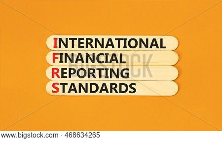 Ifrs Symbol. Concept Words Ifrs International Financial Reporting Standards On Stick On Beautiful Or