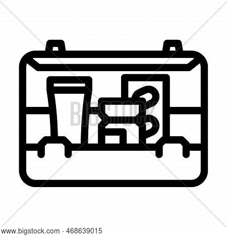 First Aid Kit Medicine Line Icon Vector. First Aid Kit Medicine Sign. Isolated Contour Symbol Black 