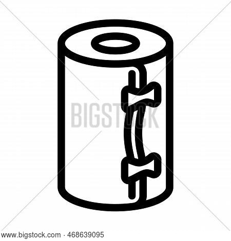 Roller Bandage First Aid Line Icon Vector. Roller Bandage First Aid Sign. Isolated Contour Symbol Bl