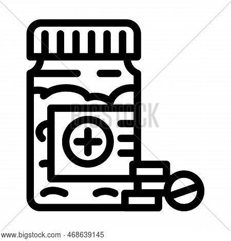 Aspirin First Aid Line Icon Vector. Aspirin First Aid Sign. Isolated Contour Symbol Black Illustrati