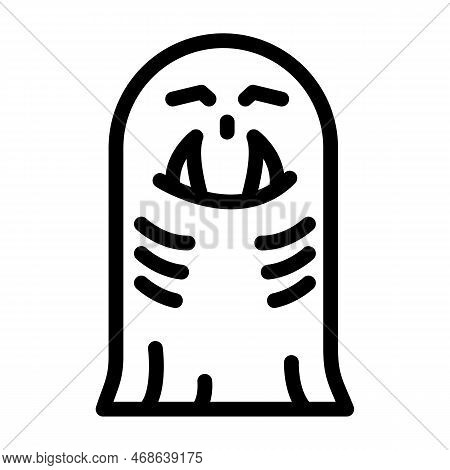 Ghoul Ghost Line Icon Vector. Ghoul Ghost Sign. Isolated Contour Symbol Black Illustration