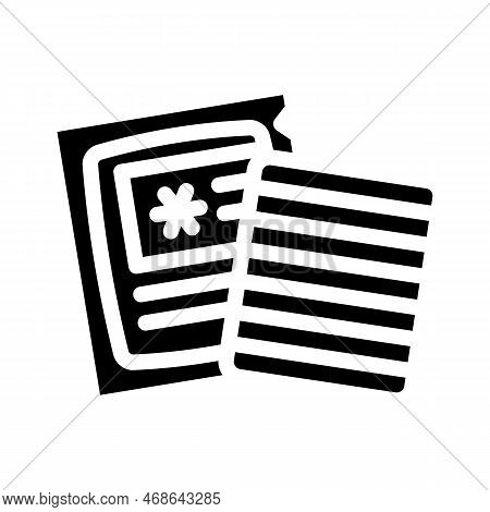 Sterile Gauze Pads First Aid Glyph Icon Vector. Sterile Gauze Pads First Aid Sign. Isolated Symbol I