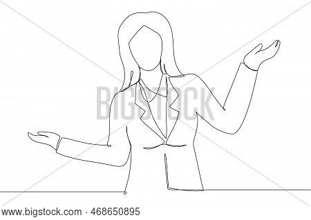 Illustration Of Business Man Doing A Balance. One Continuous Line Art Style