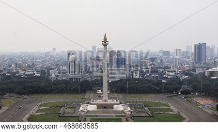 Jakarta, Indonesia - October 14, 2022: Photo Of Tugu Monas (monumen Nasional) Or National Monument O