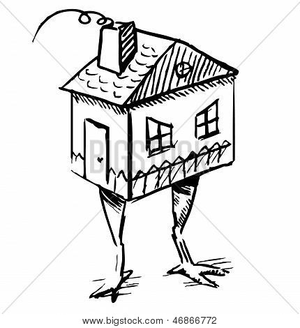 Märchen-Haus mit Huhn Pfoten