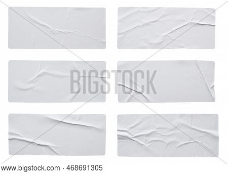 Blank Paper Sticker Label Set Isolated On White Background