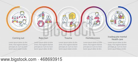 Lgbtqi Mental Health Risk Factors Loop Infographic Template. Therapy. Data Visualization With 5 Step