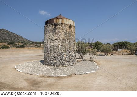 An Old Ruin Near Kolokitha Beach Near Elounda In Crete