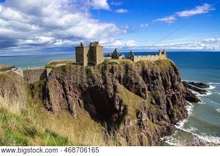 Dunnotar Castle In Stonhaven With Views From Afar