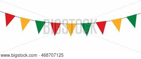 Black History Month Bunting, Red, Yellow And Green Flag Garland, Triangle Pennants, Pan African Flag