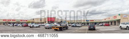 Bredasdorp, South Africa - Sep 23, 2022: A Street Scene, With The Overberg Shopping Centre, In Breda